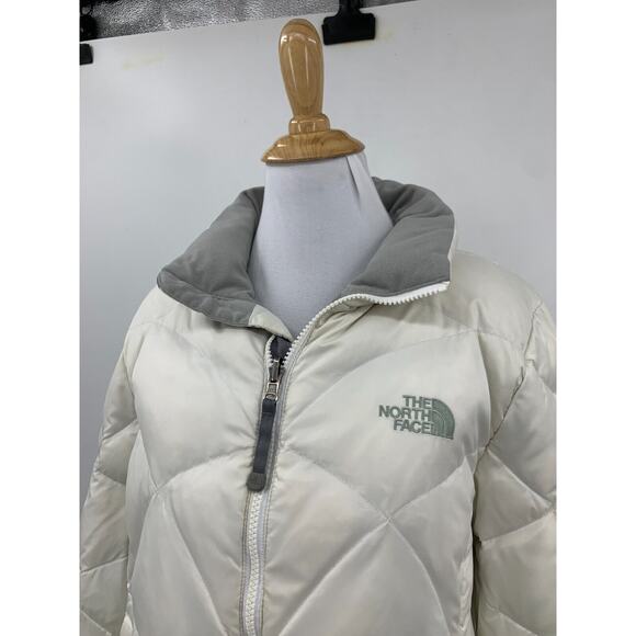 The North Face Alis Puffer Jacket Womens Medium Ivory 550 Down Insulated Quilted - Picture 3 of 16